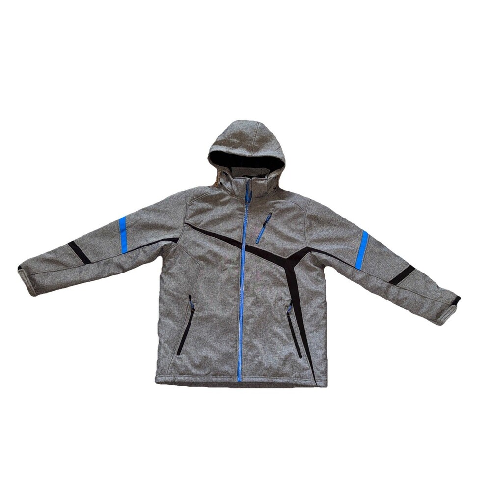 MENS XL CB Sports Ski Jacket GREY 2 In 1 Quilted FLEECE Lining
